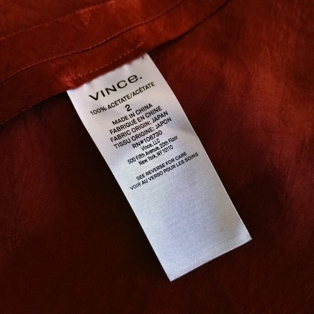 NWT Vince Minimal Quiet Luxury Slim Midi Slip Dress Sangre Red Satin 2 Cocktail - Picture 12 of 13